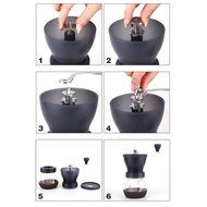 Amfocus Manual Coffee Grinder with Ceramic Burr, Hand-crank Grinding Mill N14