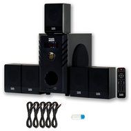 Acoustic Audio AA5104 Home Theater 5.1 Speaker System with USB Bluetooth and 5 Extension Cables