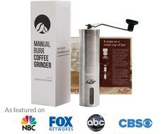 JavaPresse Manual Coffee Grinder | Conical Burr Mill for Precision Brewing | Brushed Stainless Steel N3