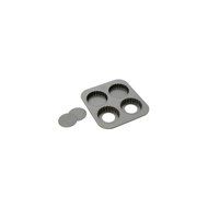 Focus Foodservice 926664 Non-Stick 4-Mold Tartlet Pan - 3 / CS