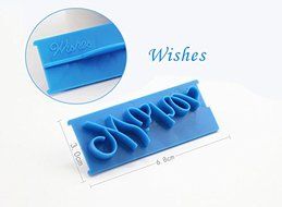 Anyana 6pcs set Happy Birthday &amp; Best Wishes &amp; Congratulations &amp; Anniversary Plastic Cookie Cutter Cake Mould... N7
