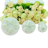 Outop Fondant Cake Cutter Mold Decorating Plunger Sugarcraft Snowflake Cutter Tools Set Pack of 3pcs N3