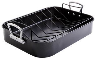 Gibson Home 89134.02 Broxton 2 Piece Non-Stick Turkey Roaster, Black N7