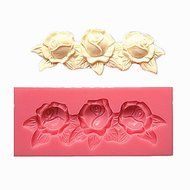 Sher 3 Rose Flower Relief Lace Fondant Cake Molds Chocolate Mould For The Kitchen Baking For Sugar Candy