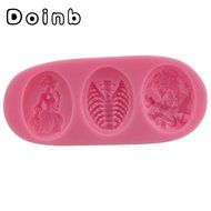 Doinb 7pcs/Set Halloween Skull Witch Candy Cake Pastry Fondant Silicone Molds GJM-9100 N3