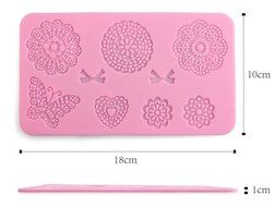 GogoForward Lace Flower Mat Butterfly Cake Fondant Stencil Pink Cake Decorating Moulds N4