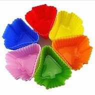 Y&amp;XL&amp;H Tree Shape Muffin Moulds, Cupcake Moulds , 12 Pieces per Set, L 6cm x W 6cm x H 3cm, Random Assorted Color N4