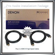 Denon AVR-X3100W 7.2 Channel Full 4K Ultra HD A/V Receiver with Bluetooth and WIFI Pro Audio Plug and Play Installation...