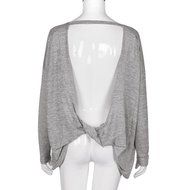 Backless Blouse,Morecome Women Loose Backless Long Sleeve Blouse Casual Vest Tops N6