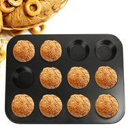 Yilove Non Stick 12 Cup Muffin Cupcake Pan (Black) N21