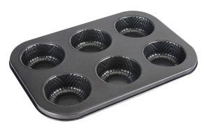 6 Cups Non-Stick Cake Pan, Certified Coating Healthy Living DIY for Home Kitchen and Catering (Round shape) N3