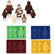 Sher (Random color)1Pc Silicone Candy &amp; Ice Cube Trays Building Bricks and Little Man Robot Bar Mold Shapes N4