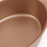 MyLifeUNIT Oval Cake Mold Pan, Non stick Oval Bread Pan with Handle, Gold N2