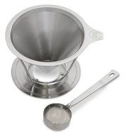 Pour Over Coffee Dripper with FREE Scoop and eBook Brewing Guide by Grand Central Coffee Co. - Stainless Steel... N4