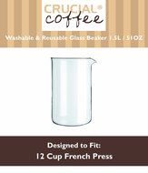 12 Cup (51 OZ) Universal Washable &amp; Reusable Replacement French Press Glass Beaker Fits Bodum &amp; 12 Cup French... N2