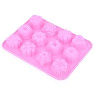 YUFENG Kitchen Muffin Cake Bakeware 12 Flowers Silicone Rubber Baking Mold N3