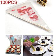 Sher 100pcs Disposable Icing Piping Cake Pastry Tip Cupcake Decorating Bags Tool(1728cm) N2