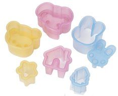 CuteZCute Bento Ham Cheese Carrot Cutter, 6 Designs, Bear, Rabbit, Elephant