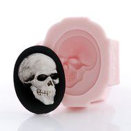 Gothic Skull Cameo Silicone Mold Food Safe Fondant, Chocolate, Candy, Resin, Polymer Clay, Jewelry, Craft Mold N7