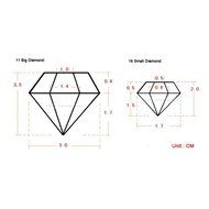 TLT Pack of 2 Silicone 3D Diamonds Gem Shaped Ice Cube Candy Chocolate Mold (Red) MJ011R N7