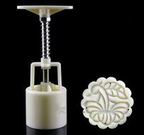 Round Shape Moon Cake Pastry Mold Hand Pressure 50g One Barrel 1 Flower piece baking mold for Mid-Autumn