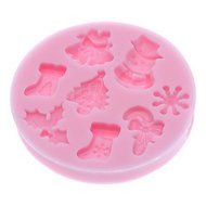 DENISECCA 3D Christmas Theme Silicone Cookie Chocolate Biscuit Mold