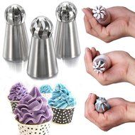 9Snail Cake Decorating Supplies NEW 3pcs/set Sphere Ball Tips Russian Icing Piping Nozzles Tips Pastry Cupcake N3