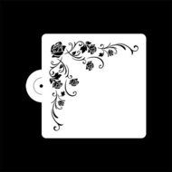 Sher Square Rose Design Fondant Cake Deorationg Stencil,Cake Top Stencil Template,Wedding Cake Stencil Wall Stencils N2