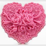 Sher Heart Shaped Flower DIY Fondant Cake Chocolate Silicone Mold Cake Decoration Tools,L8.5cmW7.6cmH4cm