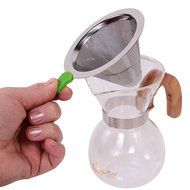 1-3 Cup Pour Over Coffee Maker from Khaw-Fee - Includes Permanent Stainless Steel Pour Over Filter - Paperless... N7
