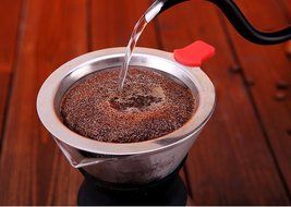 Diguo Pour Over Coffee Maker with Stainless Steel Permanent Filter Glass Coffee Maker Drip Pot (300ml/14oz/1-3... N6