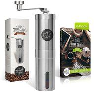 Manual Stainless Steel Coffee Grinder ~ Ceramic Grinding Plates ~ Compatible with Aeropress for Compact Travelling N4