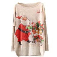 Knit Sweater,Morecome Womens Christmas Batwing Long Sleeve Loose Knitwear Tops (D) N20