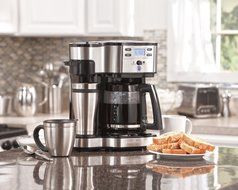 Hamilton Beach Single Serve Coffee Brewer and Full Pot Coffee Maker, 2-Way (49980A) N7