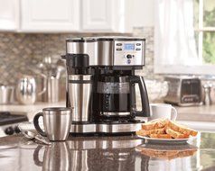 Hamilton Beach Single Serve Coffee Brewer and Full Pot Coffee Maker, 2-Way (49980A) N8