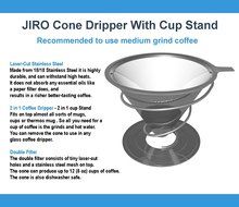 JIRO Stainless Steel Pour Over Coffee Maker -- Reusable Permanent Drip Coffee Maker -- Coffee Dripper Design for... N2