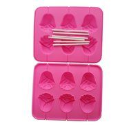 Yunko 3d Rose Flower Lollipop Shape Silicone Chocolate Candy Mold with Sticks 2pcs /Set