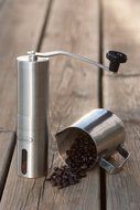 Manual Coffee Grinder - Precision Burr Mill for Gourmet Coffee Brewing - Brushed Stainless Steel Espresso Grinder N9