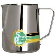 SMART PITCHER Espresso Coffee Milk Frothing Pitcher With Built-In Thermometer, Stainless Steel (20 oz) N4