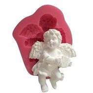 FLY Accordion Angel 3D Silicone Fondant Cake Mold For Cake Decorating Baking Mould,Pink N2