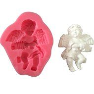 FLY Accordion Angel 3D Silicone Fondant Cake Mold For Cake Decorating Baking Mould,Pink N4
