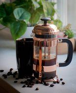 Gourmet Single Serve Shiny Copper French Press Coffee Brewer N6