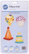 Wilton 2115-4434 Lollipop Mold Birthday, 4-Cavity/4 Designs