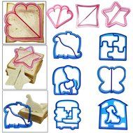 YiZYiF Food Grade Plastic Sandwich and bread Cutter Shapes for Kids - Set of 9 Crust Cookie Cutters