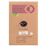 Grandmax CAT6 550MHz Shielded Solid Bulk Cable, 1000ft, STP Pull Box, CMR Rated, 100% Pure Copper, Multiple Colors... N72