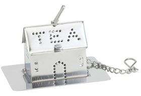 HIC Loose Leaf Tea Infuser with Caddy, House, 18/8 Stainless Steel, 1.5-Inch by 1.25-Inch N3