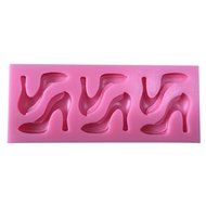 FLY DIY Baking Tools 3D High-Heeled Shoes Shaped Silicone Cake Mold,Pink N4