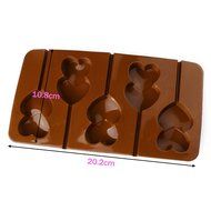 Home.lolo Double Hearts Lollipop Silicone Mold 5 Cavity Chocolate Cake Pan DIY SCM01A-02 N4