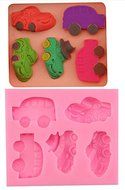 Cars Characaters 5 Cavities Silicone Mold for Fondant, Gum Paste, Chocolate, Crafts