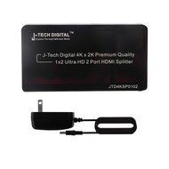 J-Tech Digital &reg; Premium Quality 2-port Hdmi V1.4 1x2 Powered Amplifier Splitter 1 in 2 Out with Ultrahd 4k X... N4